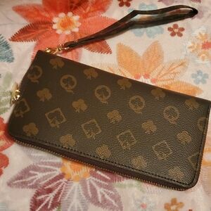 Brown and Gold Wristlet Wallet